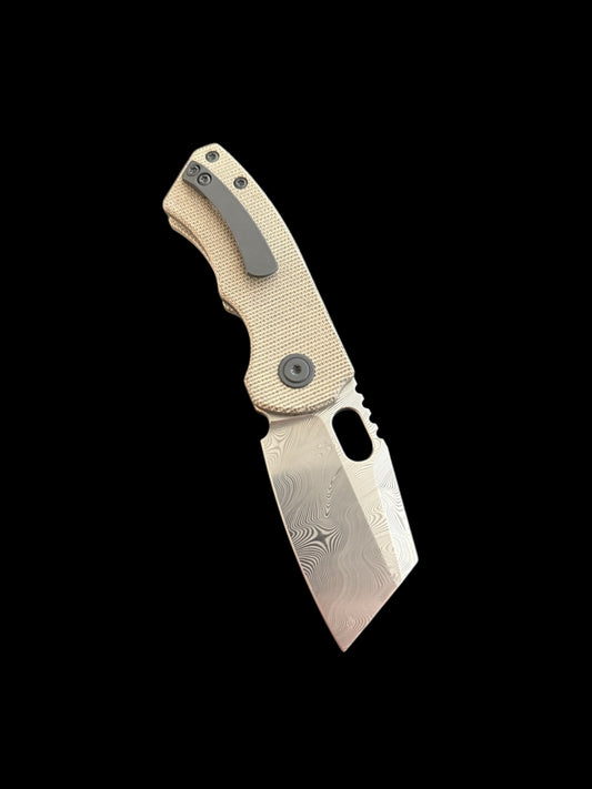 Damasteel/Micarta with Black DLC Hardware - Mini SLiM 2.0