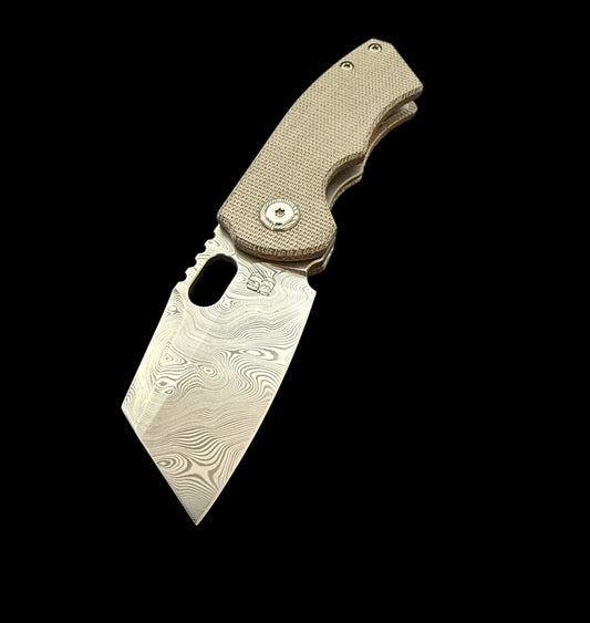 Damasteel/Micarta with Damasteel collars - Mini SLiM 2.0