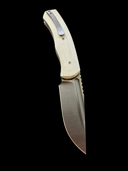 Alpha Liner Lock (Green Micarta/ DLC satin)