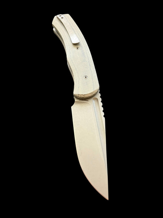 Alpha Liner Lock (Green Micarta/ Sandblast & stonewash)