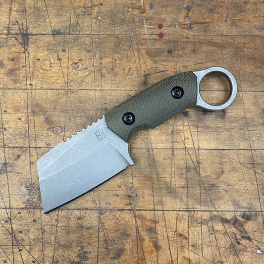 EDC Cleaverito Stonewash Green Micarta