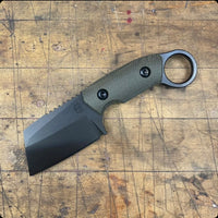 EDC Cleaverito Black/ Green Micarta