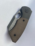 Mini Slim Green Micarta and Damascus (#3 and #4 available)