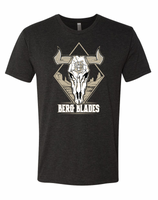 BergBlades Cow Skull Vintage Black T-Shirt