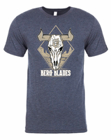 BergBlades Cow Skull Vintage Navy T-Shirt